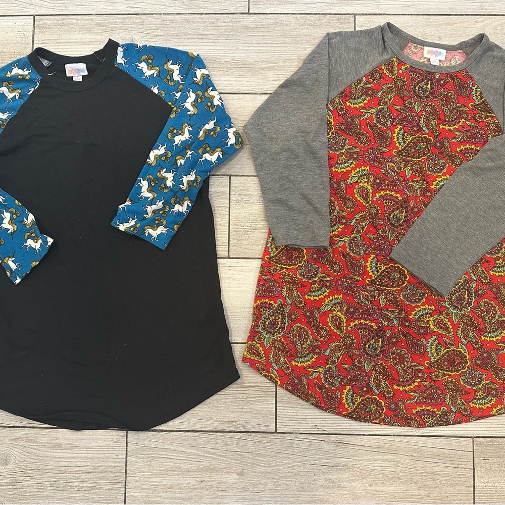 Lularoe Randy Raglan Shirts - size small pair